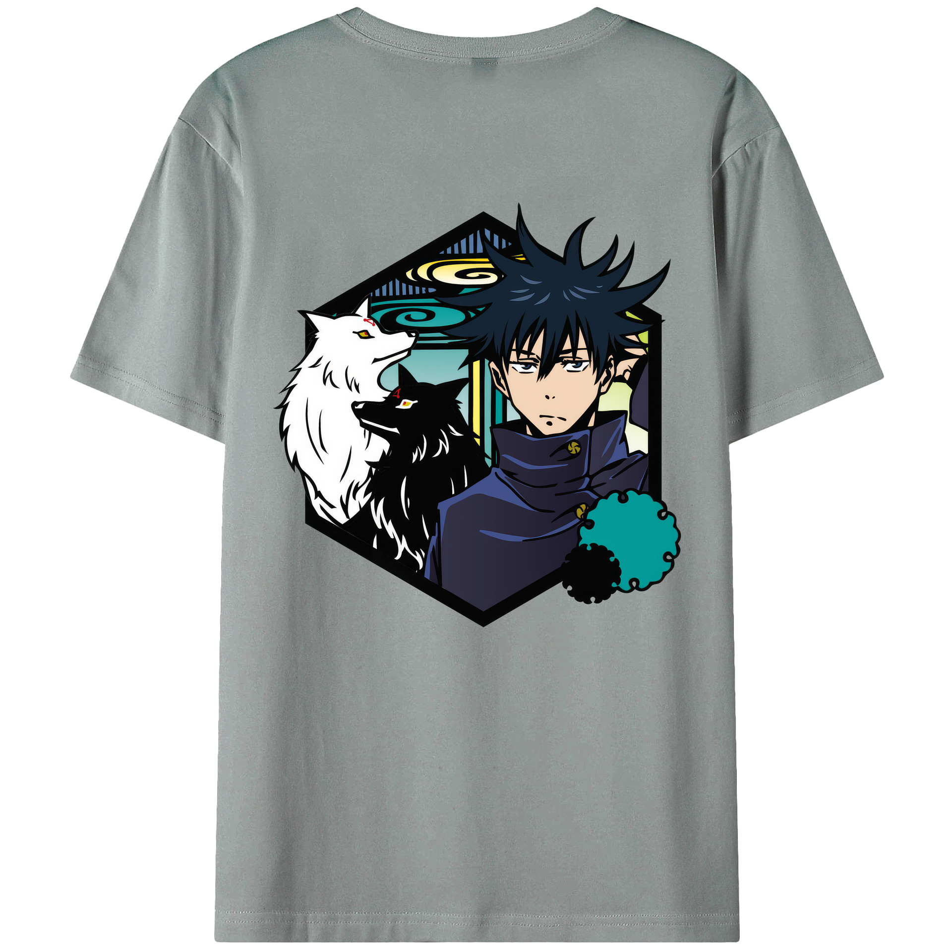 （画像用） 呪術廻戦 Jujutsu Kaisen 綿100％ メンズ半袖Tシャツ（バックプリント） 通気性